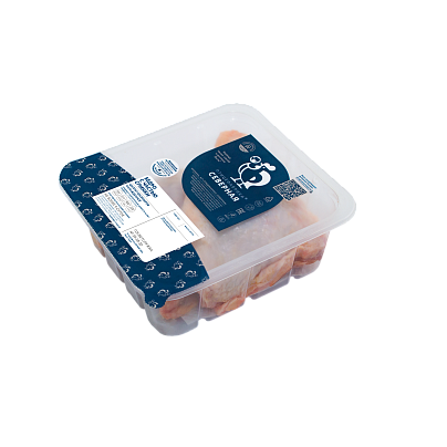 Broiler chicken thigh with backbone, skin on