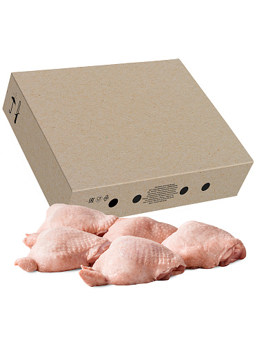 Broiler chicken thigh with backbone, skin on